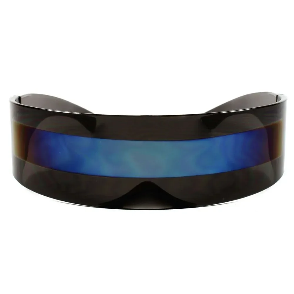 Blue Lens Futuristic Robot Visor Sunglasses Cosplay Costume